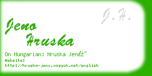 jeno hruska business card